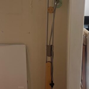 28. Chrome + oak standing lamp